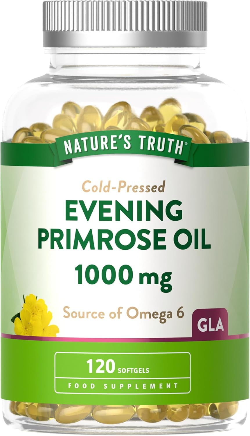 Evening Primrose Oil 1000Mg | 120 Softgel Capsules | High Strength Omega 6 and GLA | Cold-Pressed | Natures Truth