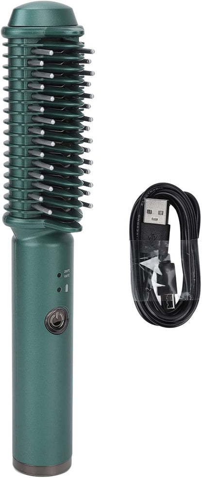 Hair Straighteners Brush for Women, Cordless Hair Straightening Comb Hair Curling Brush USB Rechargeable Fast Heating Professional Hair Tools for Styling Hair Salon