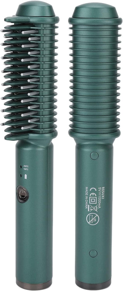 Hair Straighteners Brush for Women, Cordless Hair Straightening Comb Hair Curling Brush USB Rechargeable Fast Heating Professional Hair Tools for Styling Hair Salon